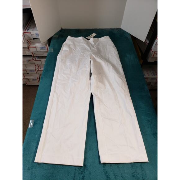 Alfred Dunner Pants Size 14 Womens White Pull On Stretch Elastic Waist NWD - Picture 1 of 13